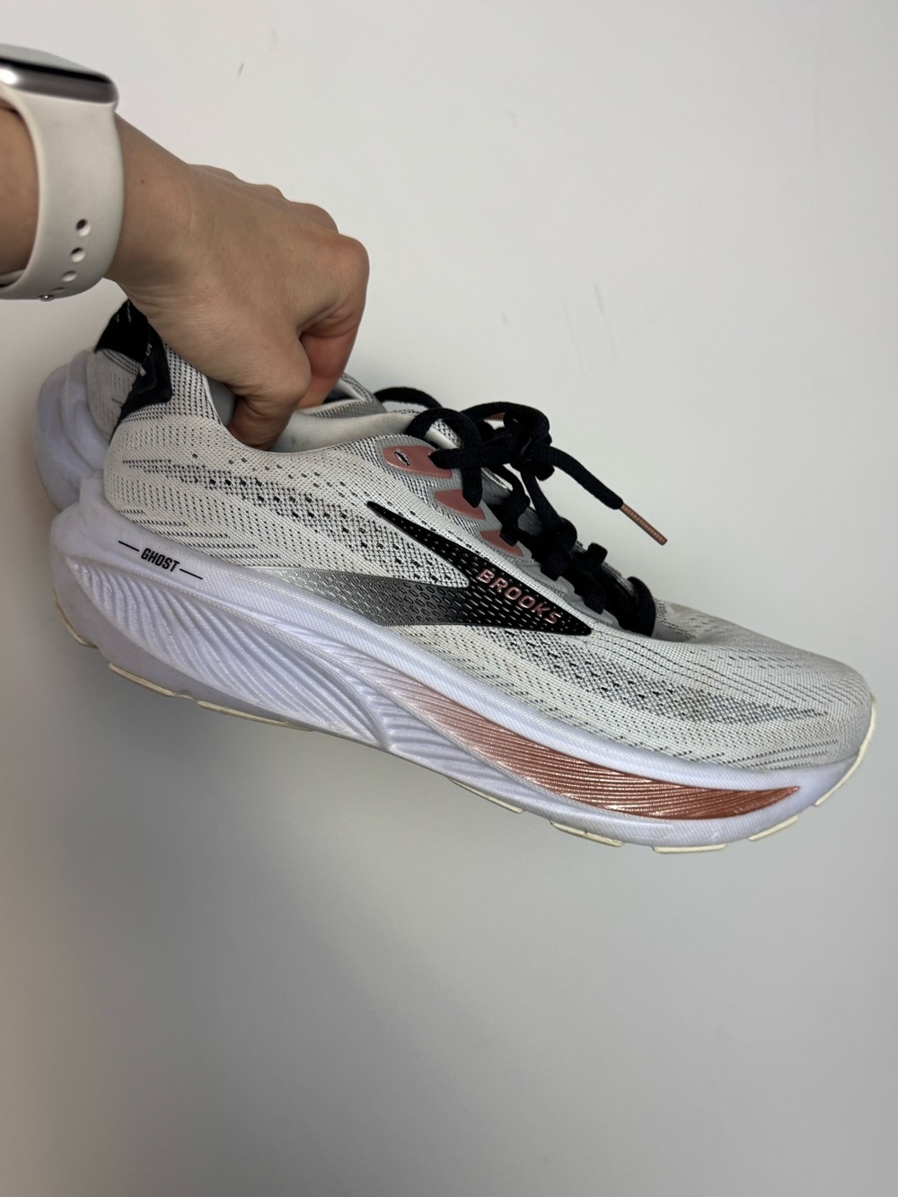 Brooks Ghost 17 Womens Running Shoes Size 9 White Rose Gold Sneakers - Picture 2 of 11
